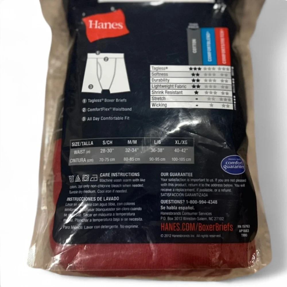 Hanes 4-Pack Tagless Boxer Briefs Size Men’s XL (40-42”) [NWT, Sealed]